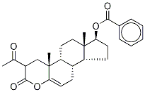 (17β)-2-(Acetyl-13C)-17-(benzoyloxy)-4-oxaandrost-5-en-3-one 구조식 이미지