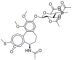 3-DeMethyl Thiocolchicine-d3 2-O-(2,3,4-Tri-O-acetyl-β-D-glucuronide Methyl Ester) 구조식 이미지