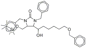 4-(tert-Butyldimethylsilyloxymethyl)-5-(1,6-dihydroxyhexyl)-1,3-dibenzyl-2-imidazolidinone Benzyl Ether Structure