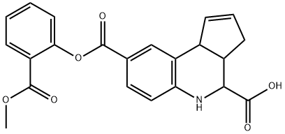 8-((2-(Methoxycarbonyl)phenoxy)carbonyl)-3a,4,5,9b-tetrahydro-3H-cyclopenta[c]quinoline-4-carboxylic acid 구조식 이미지