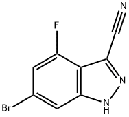 6-BROMO-3-CYANO-4-FLUORO 1H-INDAZOLE Structure
