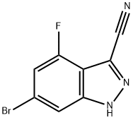 6-BROMO-3-CYANO-4-FLUORO 1H-INDAZOLE 구조식 이미지