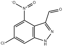 6-CHLORO-4-NITRO-3- (1H)INDAZOLE CARBOALDEHYDE Structure