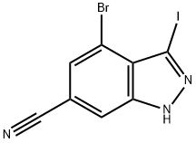 4-BROMO-6-CYANO-3-IODO (1H)INDAZOLE Structure