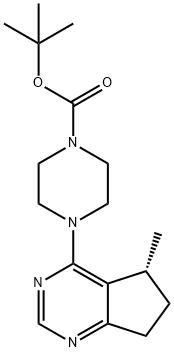 (R)-Tert-butyl 4-(5-Methyl-6,7-dihydro-5H-cyclopenta[d]pyriMidin-4-yl)piperazine-1-carboxylate 구조식 이미지
