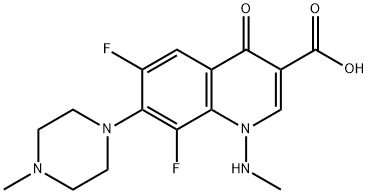 6,8-Difluoro-1,4-dihydro-1-(MethylaMino)-7-(4-Methyl-1-piperazinyl)-4-oxo-3-quinolinecarboxylic Acid Sulfate Structure