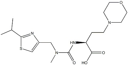 (S)-2-(3-((2-isopropylthiazol-4-yl)Methyl)-3-Methylureido)-4-Morpholinobutanoic acid 구조식 이미지