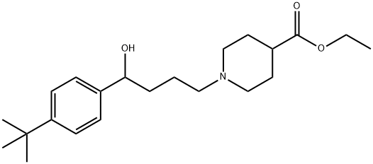 1-(4-(4-(tert-부틸)페닐)-4-히드록시부틸)-4-피페리딘카르복실산에틸에스테르 구조식 이미지