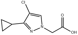 2-(4-chloro-3-cyclopropyl-pyrazol-1-yl)acetic acid Structure