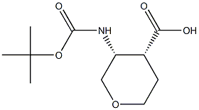 cis-3-(tert-butoxycarbonylaMino)tetrahydro-2H-pyran-4-carboxylic acid Structure