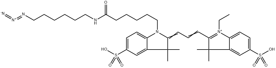 3H-IndoliuM, 2-[3-[1-[6-[(6-azidohexyl)aMino]-6-oxohexyl]-1,3-dihydro-3,3-diMethyl-5-sulfo-2H-indol-2-ylidene]-1-propen-1-yl]-1-ethyl-3,3-diMethyl-5-
sulfo- Structure