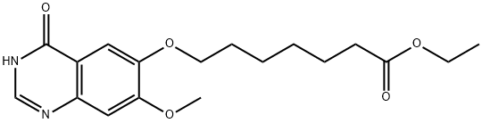 Ethyl 7 - ((7 - Methoxy - 4 - oxo - 3,4 - dihydroquinazolin - 6 - yl)oxy)heptanoate 구조식 이미지