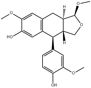 (1S,3aR)-1β,7-Dimethoxy-4β-(3-methoxy-4-hydroxyphenyl)-1,3,3aβ,4,9,9aα-hexahydronaphtho[2,3-c]furan-6-ol Structure