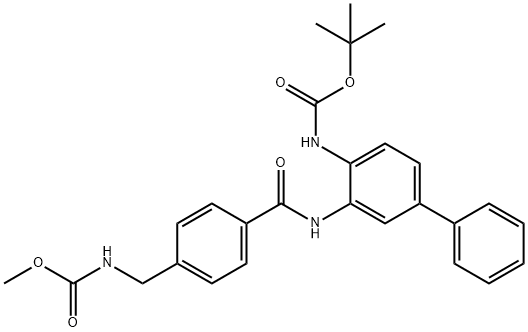 N-[[4-[[[4-[[tert-부틸옥시카르보닐]aMino][1,1'-비페닐]-3-일]aMino]카르보닐]페닐]메틸]카르바민산메틸에스테르 구조식 이미지