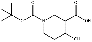 1-(tert-butoxycarbonyl)-4-hydroxypiperidine-3-carboxylic acid Structure