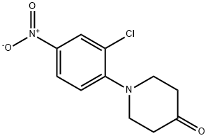 1-(2-chloro-4-nitrophenyl)piperidin-4-one 구조식 이미지