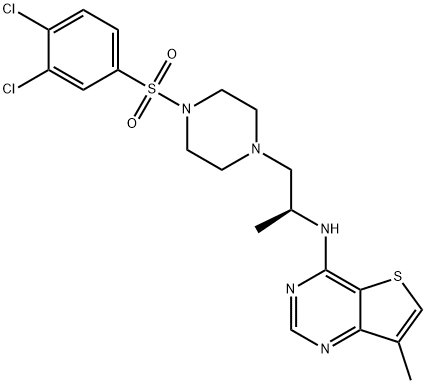 Thieno[3,2-d]pyriMidin-4-aMine, N-[(1S)-2-[4-[(3,4-dichlorophenyl)sulfonyl]-1-piperazinyl]-1-Methylethyl]-7-Methyl- 구조식 이미지