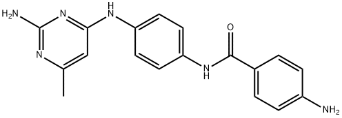 4-aMino-N-(4-(2-aMino-6-MethylpyriMidin-4-ylaMino)phenyl)benzaMide 구조식 이미지