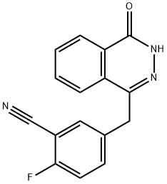 2-Fluoro-5-((4-oxo-3,4-dihydrophthalazin-1-yl)Methyl)benzonitrile 구조식 이미지