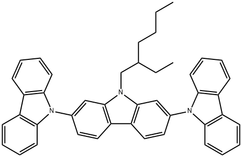 TCz1 , 3,6-bis(carbazol-9-yl)-9-(2-ethyl-hexyl)-9H-carbazole Structure