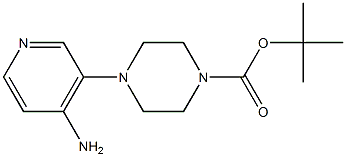 1-Piperazinecarboxylic acid, 4-(4-aMino-3-pyridinyl)-, 1,1-diMethylethyl ester 구조식 이미지