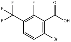 6-브로모-2-플루오로-3-(트리플루오로메틸)벤조산 구조식 이미지