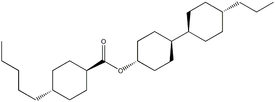 [trans[trans(trans)]]-4-Pentylcyclohexanecarboxylic acid 4'-propyl[1,1'-bicyclohexyl]-4-yl ester Structure