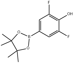3,5-Difluoro-4-hydroxybenzeneboronic acid pinacol ester, 96% Structure