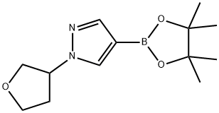 1H-Pyrazole, 1-(tetrahydro-3-furanyl)-4-(4,4,5,5-tetramethyl-1,3,2-dioxaborolan-2-yl)- Structure