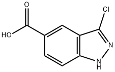 1H-인다졸-5-카르복실산,3-클로로- 구조식 이미지