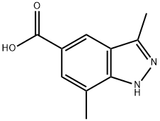 3,7-DiMethyl-1H-indazole-5-carboxylic acid 구조식 이미지
