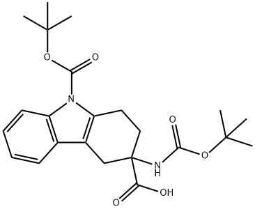 (R,S)-3-Boc-amino-9-Boc-1,2,3,4-tetrahydro-carbazole-3-carboxylic acid Structure