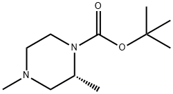 1-Piperazinecarboxylic acid, 2,4-diMethyl-, 1,1-diMethylethyl ester, (2R)- 구조식 이미지