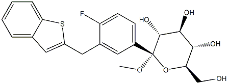 Methyl 1-C-[3-(benzo[b]thien-2-ylMethyl)-4-fluorophenyl]- Structure