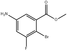 Benzoic acid, 5-aMino-2-broMo-3-fluoro-, Methyl ester 구조식 이미지