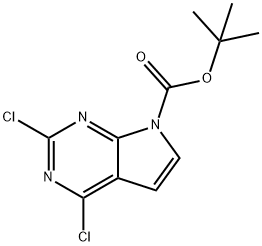 2,4-dichloro-7H-Pyrrolo[2,3-d]pyriMidine-7-carboxylic acid 1,1-diMethylethyl ester 구조식 이미지