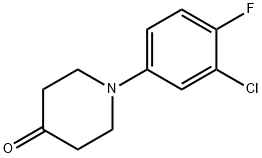 1-(3-chloro-4-fluorophenyl)piperidin-4-one Structure