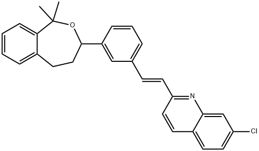 Quinoline, 7-chloro-2-[(1E)-2- [3-(1,3,4,5-tetrahydro-1,1- diMethyl-2-benzoxepin-3-yl) phenyl]ethenyl]- 구조식 이미지