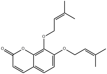 7,8-Bis[(3-methyl-2-buten-1-yl)oxy]-2H-1-benzopyran-2-one Structure