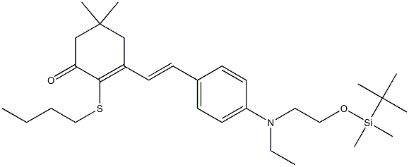 2-(butylthio)-3-[(1E)-2-[4-[[2-[[(1,1-diMethylethyl) diMethylsiyl]oxy]ethylaMino]phenyl]ethenyl]-5,5-diMethyl-2-cyclohexen-1- one Structure