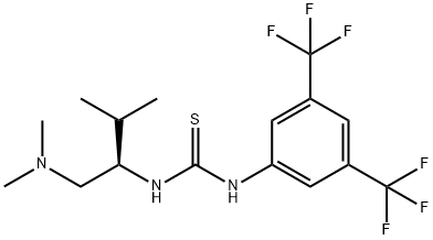 R-1-(3,5-비스(트리플루오로메틸)페닐)-3-(1-(디메틸아미노)-3-메틸부탄-2-일)티오우레아 구조식 이미지