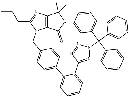 3,6-Dihydro-6,6-diMethyl-2-propyl-3-[[2'-[2-(triphenylMethyl)-2H-tetrazol-5-yl][1,1'-biphenyl]-4-yl]Methyl]-4H-furo[3,4-d]iMidazol-4-one Structure