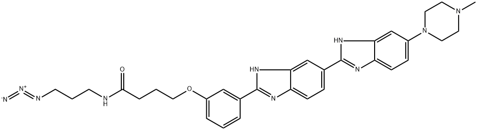 ButanaMide, N-(3-azidopropyl)-4-[3-[6-(4-Methyl-1-piperazinyl)[2,6'-bi-1H-benziMidazol]-2'-yl]phenoxy]- Structure
