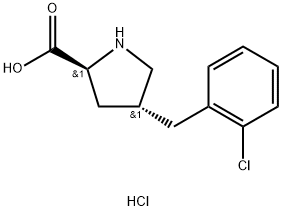 (2S,4R)-4-(2-chlorobenzyl)pyrrolidine-2-carboxylic acid hydrochloride 구조식 이미지