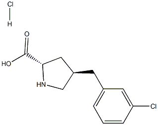 (2S,4R)-4-(3-chlorobenzyl)pyrrolidine-2-carboxylic acid hydrochloride 구조식 이미지
