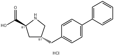 (2S,4R)-4-(biphenyl-4-ylMethyl)pyrrolidine-2-carboxylic acid hydrochloride Structure