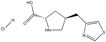 (2S,4S)-4-(thiazol-4-ylMethyl)pyrrolidine-2-carboxylic acid hydrochloride 구조식 이미지