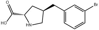 (2S,4R)-4-(3-broMobenzyl)pyrrolidine-2-carboxylic acid 구조식 이미지
