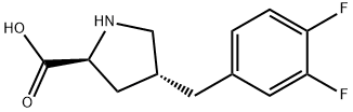 (2S,4R)-4-(3,4-difluorobenzyl)pyrrolidine-2-carboxylic acid 구조식 이미지