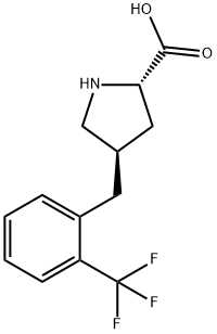 (2S,4R)-4-(2-(trifluoroMethyl)benzyl)pyrrolidine-2-carboxylic acid Structure